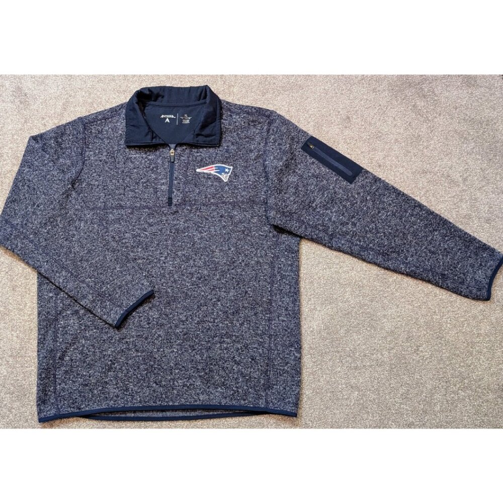 Antigua New England Patriots Quarter Zip Pullover